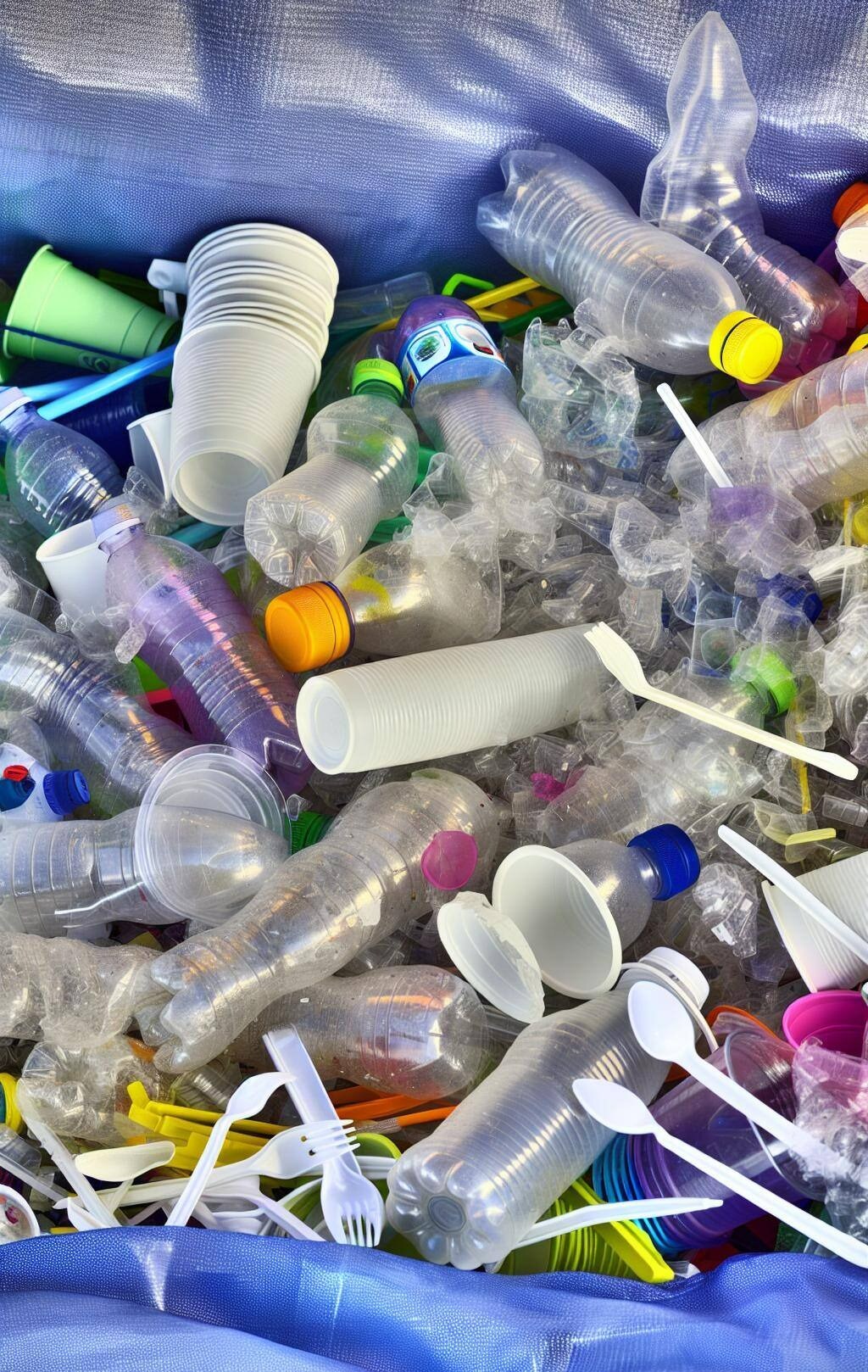 plastic bottles, cups, forks, spoons, plastic waste-1